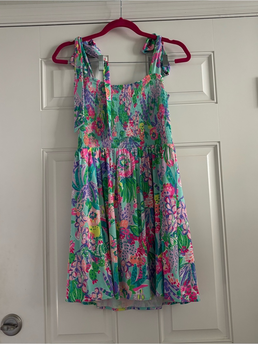 #041 Lilly Pulitizer Floral Smocked Sundress Romper in Multicolor